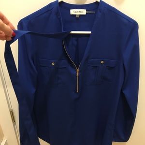 Calvin Klein Blouse with Sash Belt